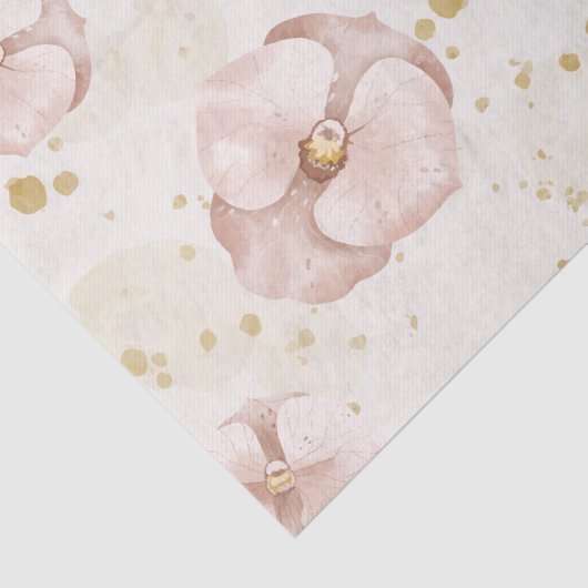 Rustic Blush & Gold Floral Boho Gift Paper 薄葉紙 (詳細)