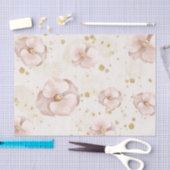 Rustic Blush & Gold Floral Boho Gift Paper 薄葉紙 (クラフト)