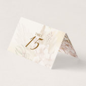 Rustic Blush & Gold Floral Boho Table Card  (正面)