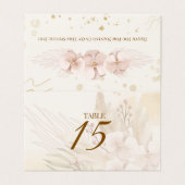 Rustic Blush & Gold Floral Boho Table Card  (外部フラット)