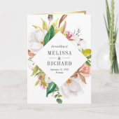 Rustic Blush Pink Floral Gold QR Code Wedding 招待状 (正面)