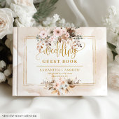 Rustic Blush Pink Gold Autumn Wedding Guest Book ゲストブック