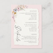 Rustic Blush Pink Romantic Wildflower Wedding エンクロージャーカード (正面)