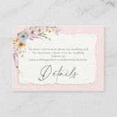 Rustic Blush Pink Romantic Wildflower Wedding エンクロージャーカード (正面)