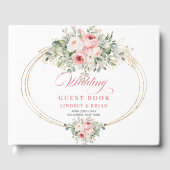 Rustic Blush Roses Eucalyptus Wedding Guest Book ゲストブック (正面)