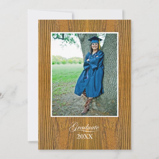 Rustic Board College Graduation Announcement カード (正面)