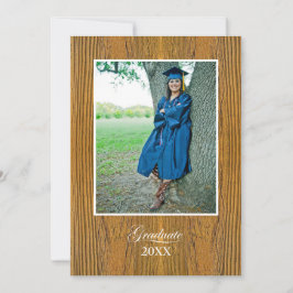 Rustic Board High School Graduation Announcement カード