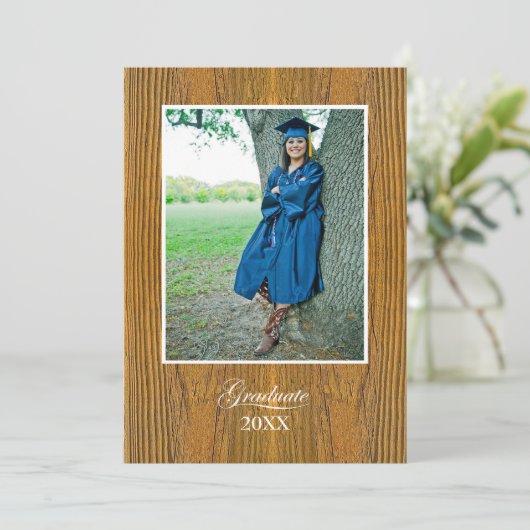 Rustic Board High School Graduation Announcement カード (スタンド正面)