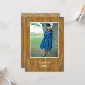 Rustic Board High School Graduation Announcement カード (正面/裏面インサイチュ)