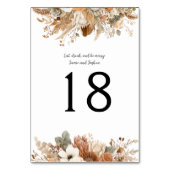 Rustic Bohemian Autumn Floral | Table Number テーブルナンバー (正面)