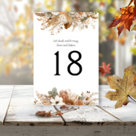 Rustic Bohemian Autumn Floral | Table Number テーブルナンバー