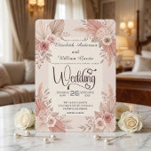 Rustic Bohemian Blush Dusty Rose Wedding 招待状