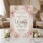 Rustic Bohemian Blush Dusty Rose Wedding 招待状