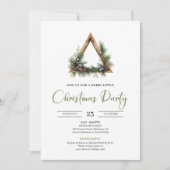Rustic Bohemian Botanical Holiday Party Invitation 招待状 (正面)