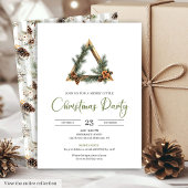 Rustic Bohemian Sage Green Holiday Dinner Invite 招待状