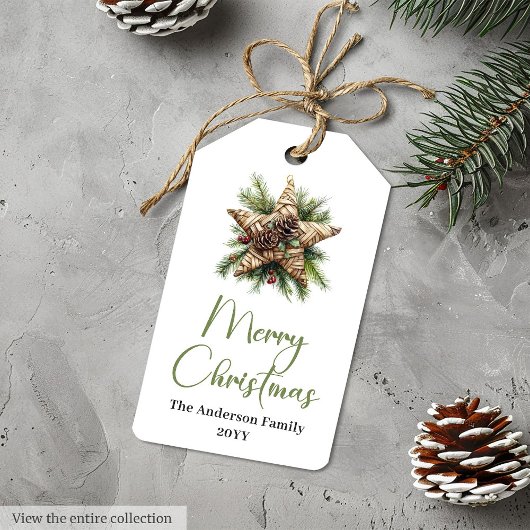 Rustic Bohemian Simple Christmas Gift Tag ギフトタグ