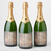 Rustic Bohemian Wedding  Sparkling Wine Label スパークリングワインラベル (ボトル)