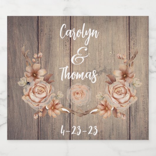 Rustic Bohemian Wedding  Sparkling Wine Label スパークリングワインラベル (シングルラベル)