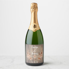 Rustic Bohemian Wedding  Sparkling Wine Label スパークリングワインラベル