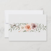 Rustic Boho Arch Watercolor Floral Wedding  出欠カード (裏面)