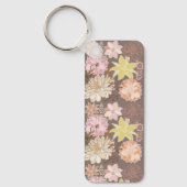 Rustic Boho Asphalt Floral Pattern  キーホルダー (正面)