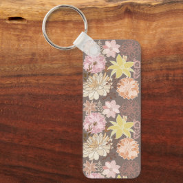Rustic Boho Asphalt Floral Pattern  キーホルダー
