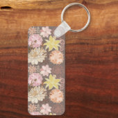 Rustic Boho Asphalt Floral Pattern  キーホルダー (裏面)