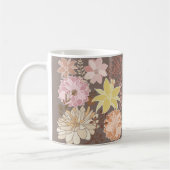 Rustic Boho Asphalt Floral Pattern  コーヒーマグカップ (左)