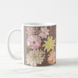 Rustic Boho Asphalt Floral Pattern  コーヒーマグカップ