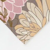 Rustic Boho Asphalt Floral Pattern  フリースブランケット (角)