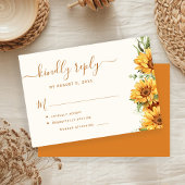Rustic boho autumn fall floral garden wedding 出欠カード