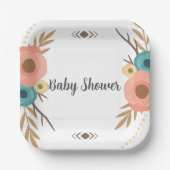 Rustic Boho Baby Shower  ペーパープレート (正面)