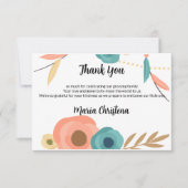 Rustic Boho Baby Shower Thank You Note サンキューカード (正面)