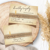 Rustic Boho Burlap Eco Wood Pampass Grass Wedding 出欠カード