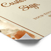 Rustic Boho Burnt Orange Ivory Sage Floral Custom  ポスター (角)