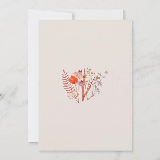 Rustic Boho Chic Bege Wildflowers Rehearsal Dinner 招待状 (裏面)