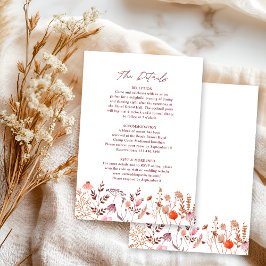 Rustic Boho Chic Fall Wildflowers Wedding Details エンクロージャーカード