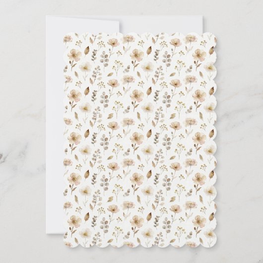 Rustic Boho Chic Floral Cross Baptism TMF26 招待状 (裏面)