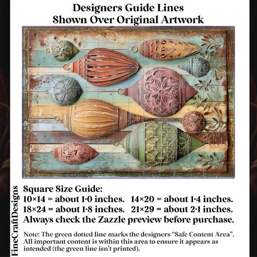 Rustic Boho Chic Holiday Ornaments EA1L Decoupage 薄葉紙