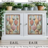 Rustic Boho Chic Holiday Ornaments EA1L Decoupage 薄葉紙