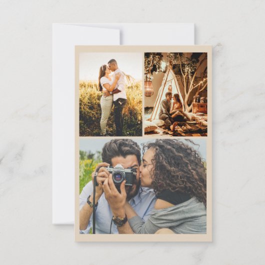 Rustic Boho Chic Wildflower Multiple Photo Wedding セーブザデート (裏面)