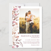 Rustic Boho Chic Wildflower Photo Save The Date マグネット招待状 (正面)