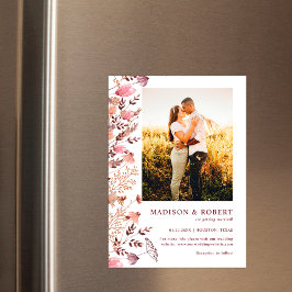 Rustic Boho Chic Wildflower Photo Save The Date マグネット招待状