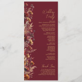 Rustic Boho Chic Wildflowers Burgundy Wedding プログラム (裏面)