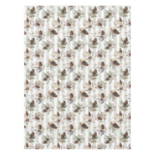 Rustic Boho Christmas Pine Farmhouse Pattern  テーブルクロス (正面)