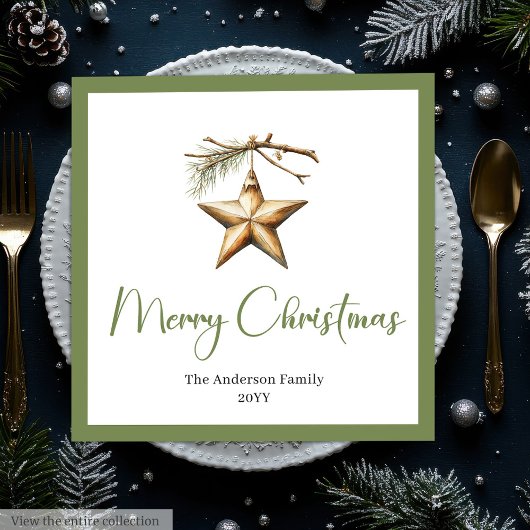 Rustic Boho Christmas Scene Watercolor Dinner 