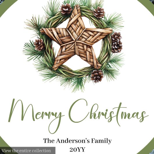 Rustic Boho Christmas Tree in Botanical Style  ペーパープレート