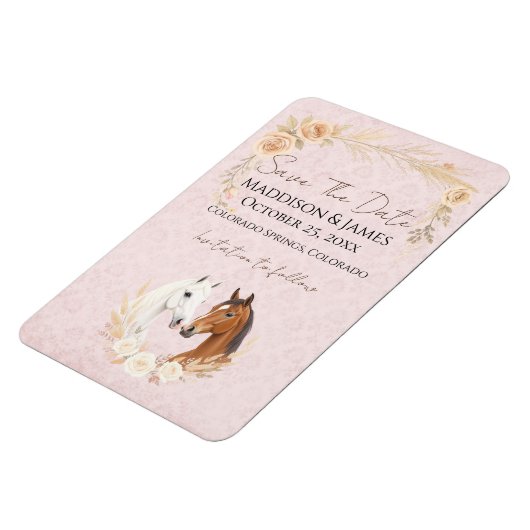 Rustic Boho Country Save The Date Wedding マグネット (左側)