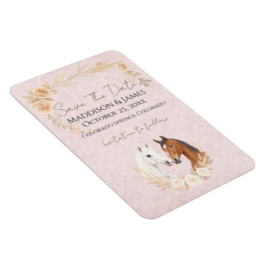 Rustic Boho Country Save The Date Wedding マグネット (右側)