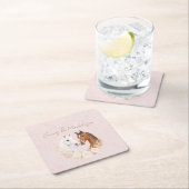 Rustic Boho Country Wedding スクエアペーパーコースター (インサイチュ)